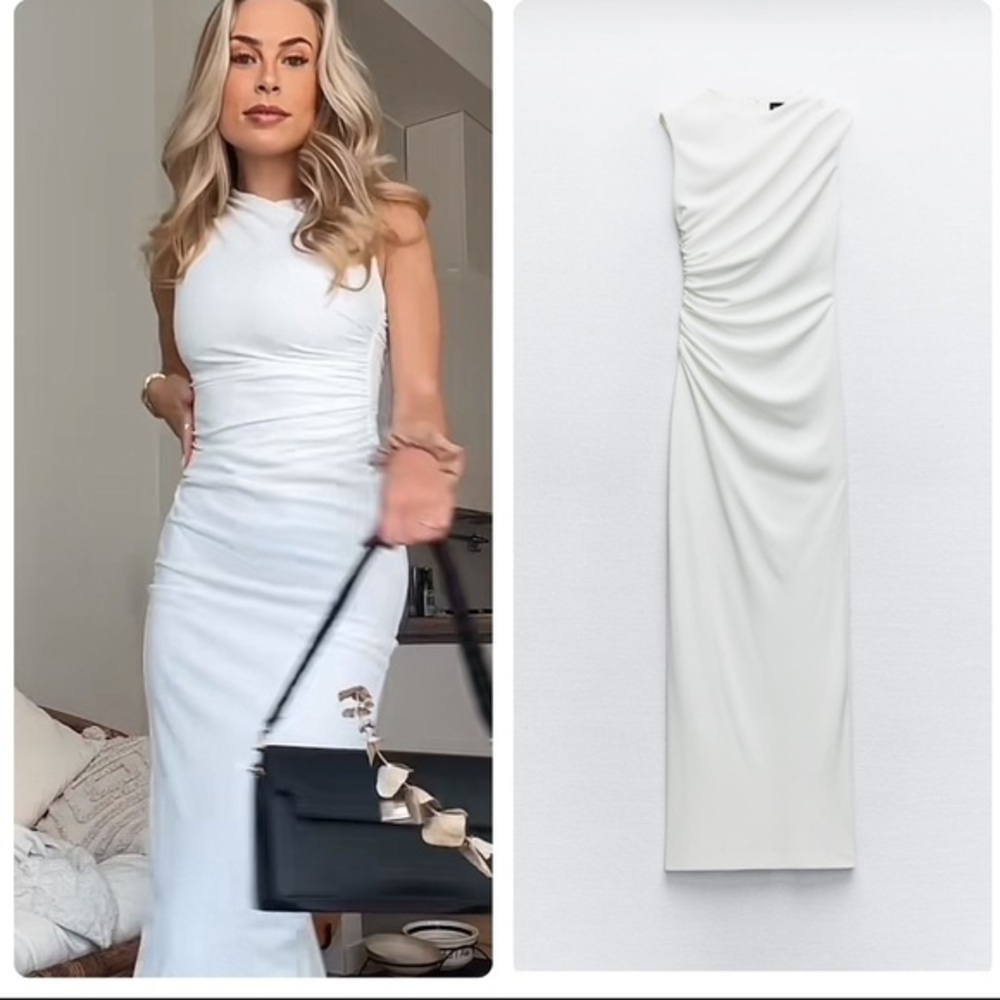 Zara White Midi Dress